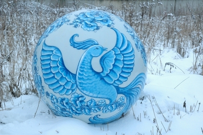 Сфера с росписью Жар-птица, 1200мм
