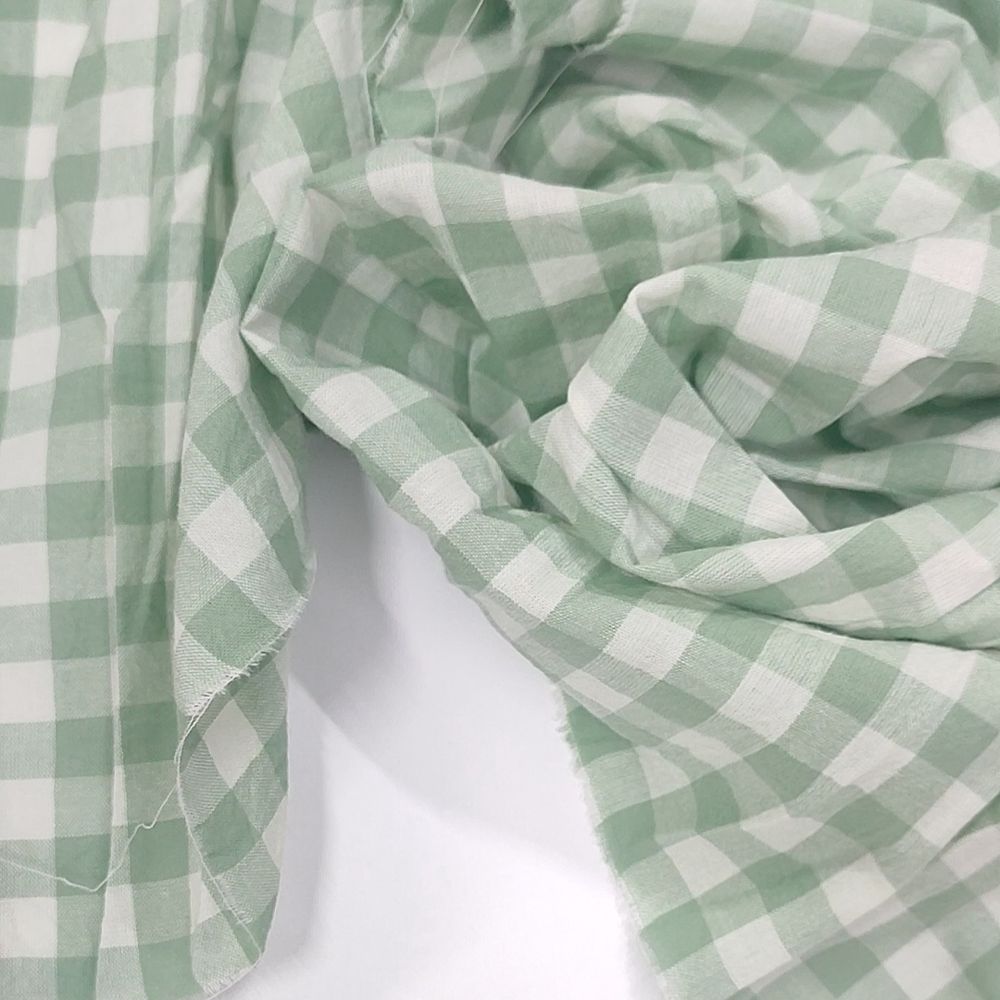 Варёный хлопок "Зелёная клетка, 1*1 см"