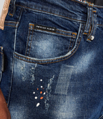 Джинсовые шорты Formentera Fit Skull&Bones Philipp Plein - темно-синий(MDT3806 PDE004N)