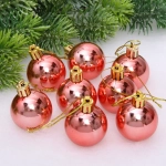 Новогодние шары 4 см (набор 24 шт) «Глянец», розовое золото