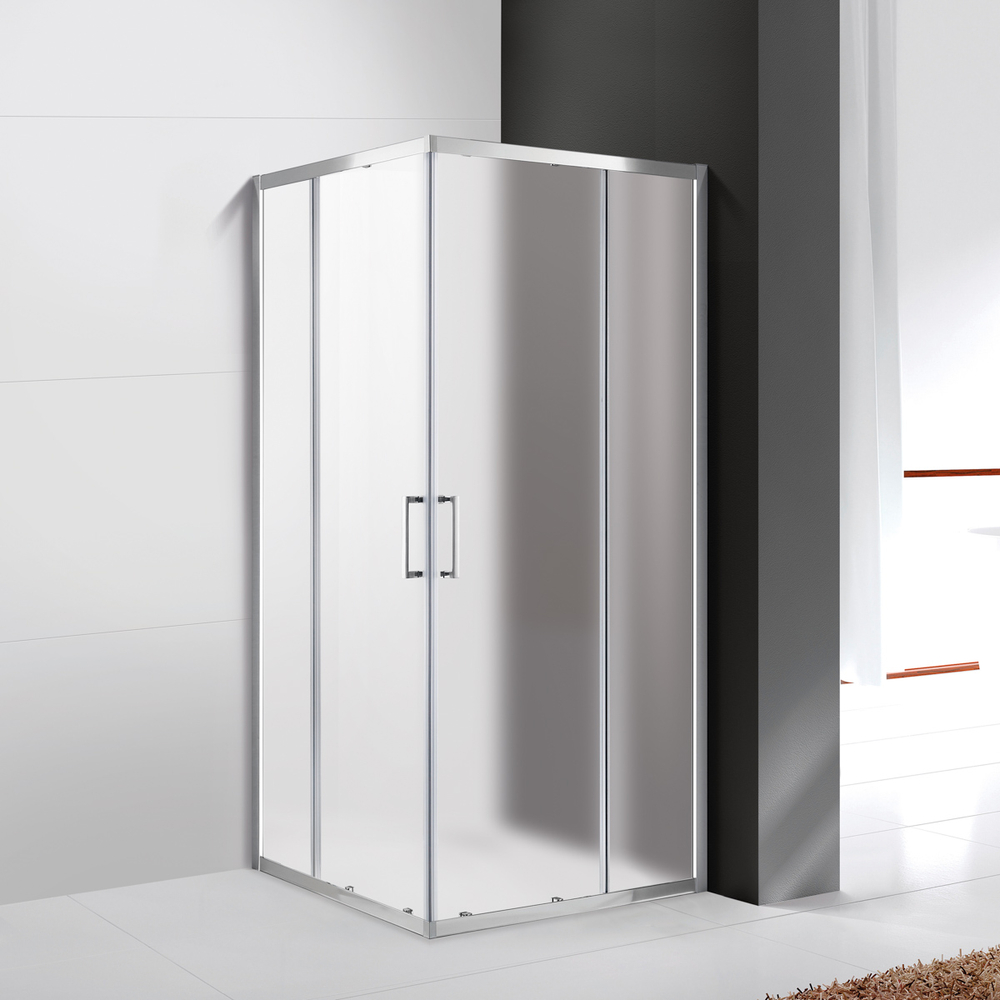 Душевой уголок Cezares MOLVENO-A-2-100-P-Cr, 100х100х195, профиль хром, стекло Punto матовое