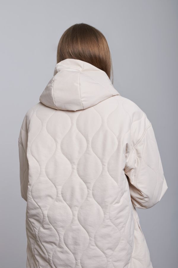 Куртка-рубашка стёганая AW015 ванильная - фото 8