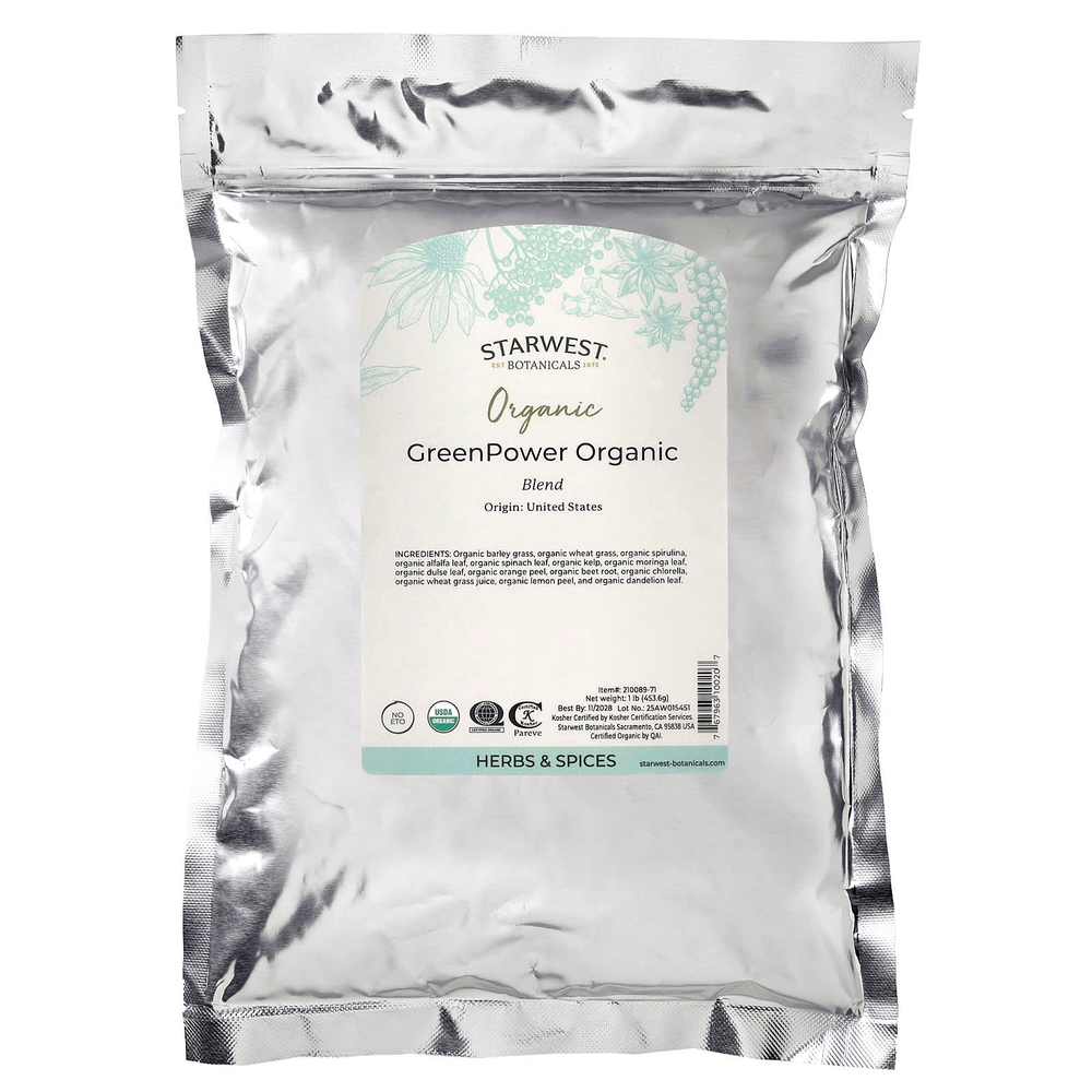 Starwest Botanicals, Органическая зеленая смесь, 1 фунт (453,6 г)