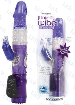 Фиолетовый вибратор-ротатор  MINI I-VIBE RABBIT