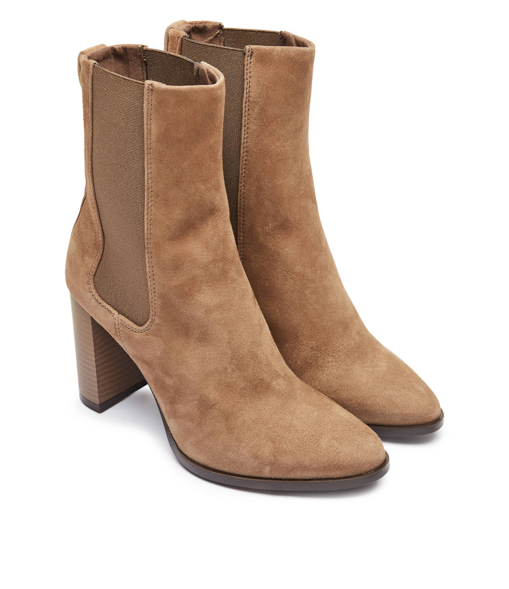 Кожаные ботильоны на каблуке Calvin Klein - бежевый(HW0HW02192)