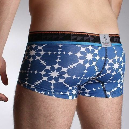 Мужские трусы боксеры синие с узором Superbody Blue Boxer