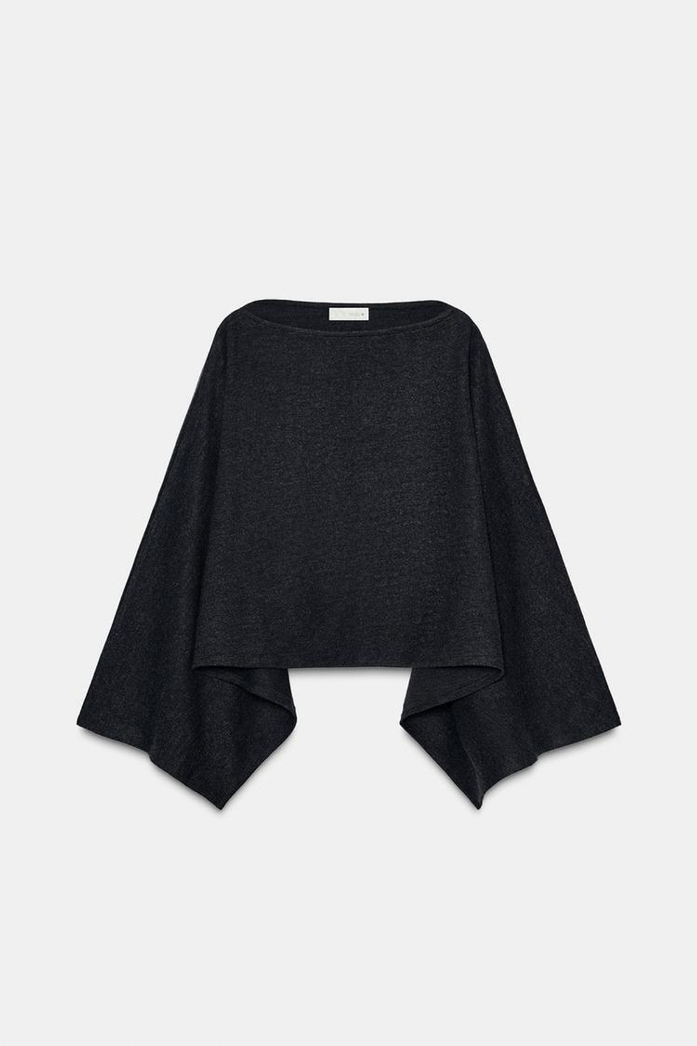 ZARA МЯГКАЯ НАКИДКА АСИММЕТРИЧНОГО КРОЯ, ТЕМНО-СЕРЫЙ