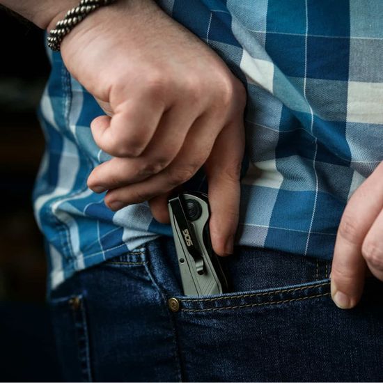 Складной нож Мультитул SOG, 29-55-01-41 Flash MT-Silver&Black c клинком из стали D2, рукоять Stainless Steel