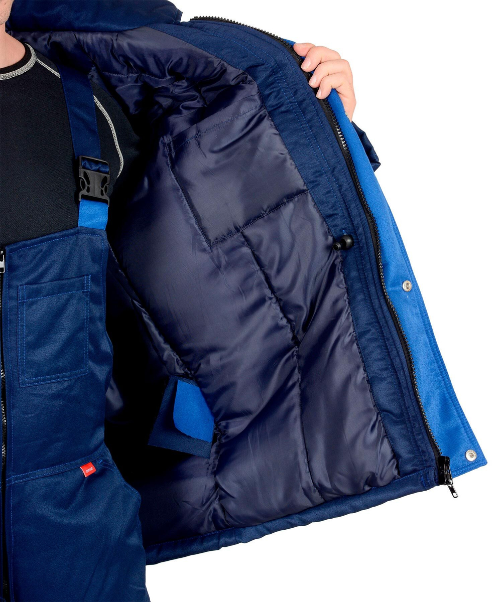 Костюм зимний ТЕХНИК куртка дл., п/комбинезон темно-синий с васильком и СОП-50мм