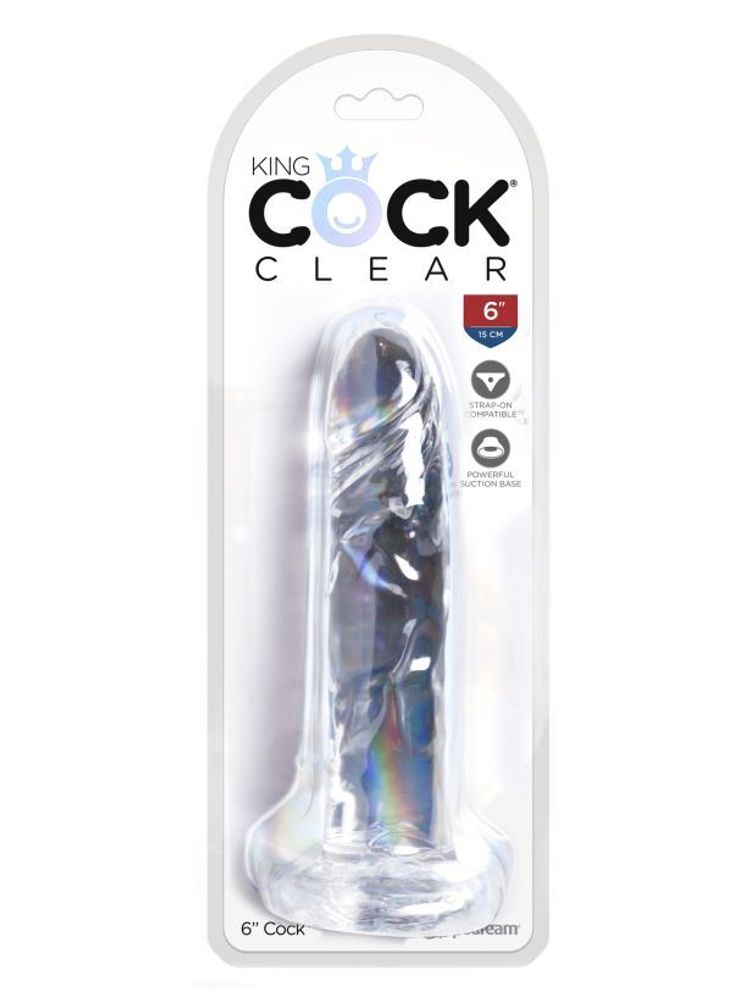 5753-20 PD / Прозрачный фаллоимитатор на присоске King Cock Clear 6 Cock