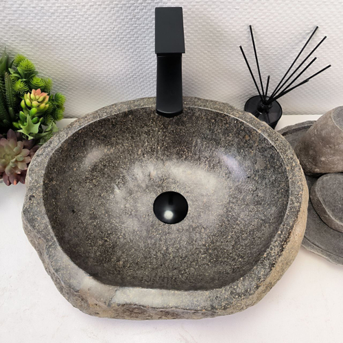 Раковина из речного камня RS-64120 (48*38*15) 0122