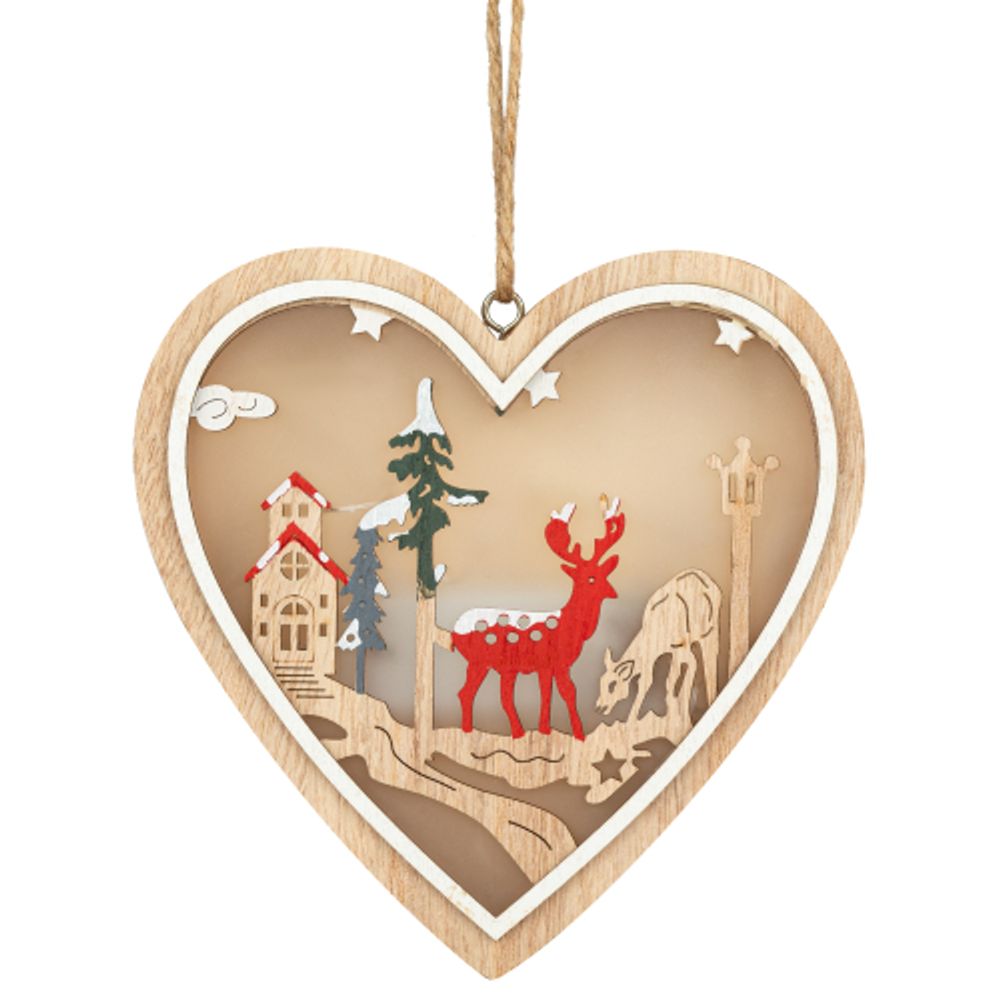 Светильник ЭРА ENGDS-5L новогодний светодиодный Сердце подвесной 10 см 2*АА | Фигуры