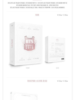 видео BTS - MEMORIES OF 2015 DVD