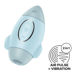 Вакуумный стимулятор клитора Satisfyer Mission Control, голубой