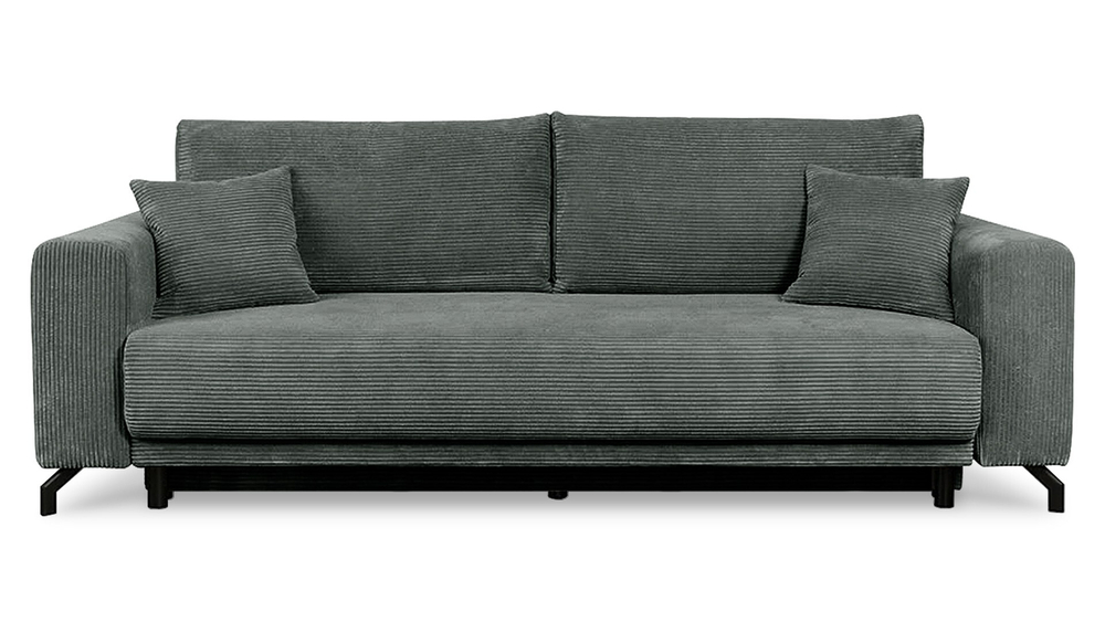 Диван Сенлин Лайт Cilium Grafit 252*103*90 см, Серый Вельвет Еврокнижка Фиеста