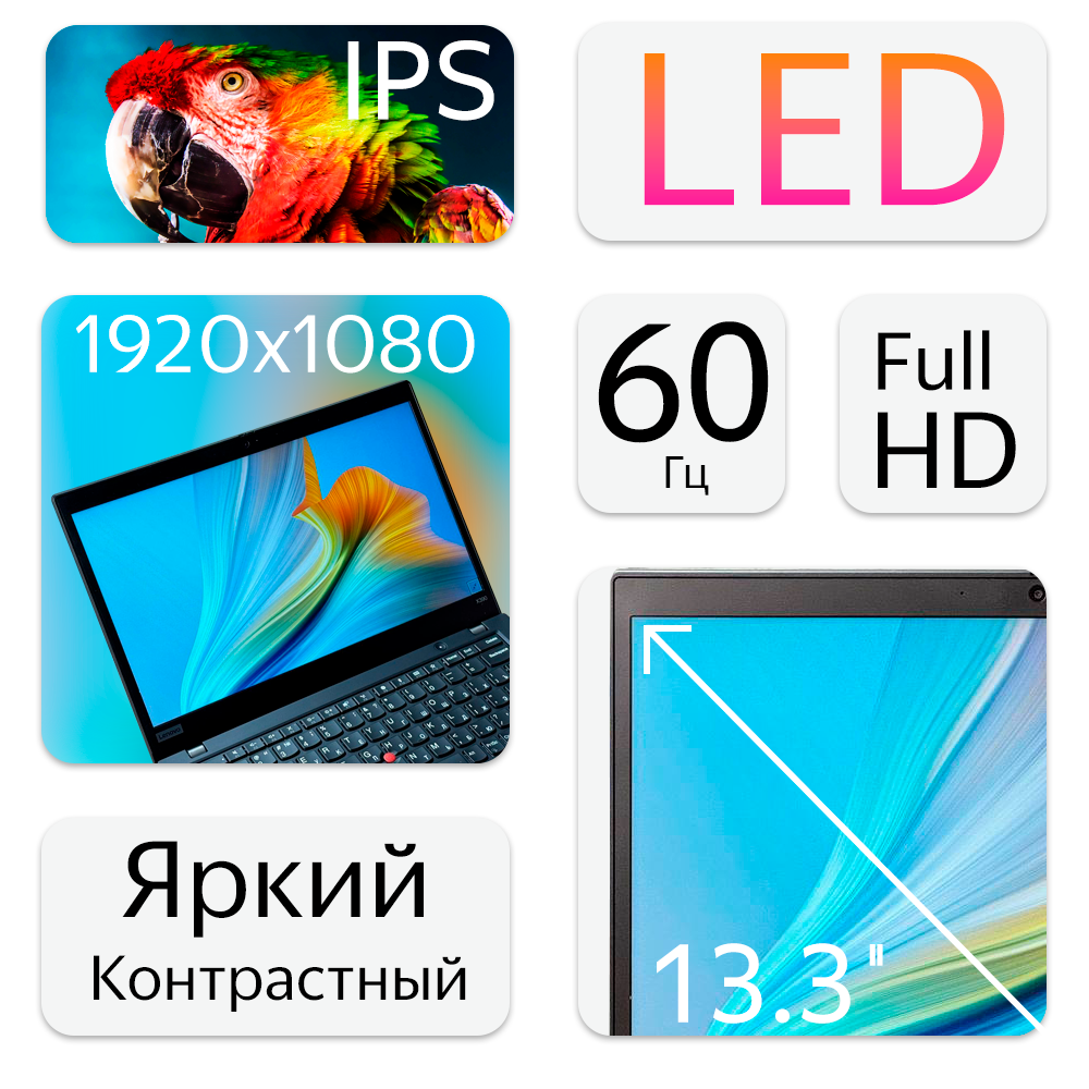 13.3" Ноутбук Lenovo ThinkPad X390 (1920x1080, Intel Core i5-8265U, RAM 8ГБ, SSD 256ГБ, Intel UHD Graphics 620, Win 10Pro)