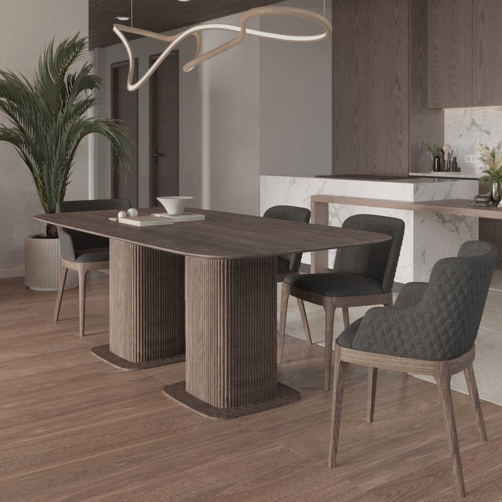 Стол прямоугольный Denver 270, шпон, две опоры дерево