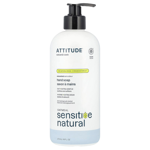 ATTITUDE, Oatmeal Sensitive, натуральное мыло для рук, без запаха, 473 мл (16 жидк. унц.)