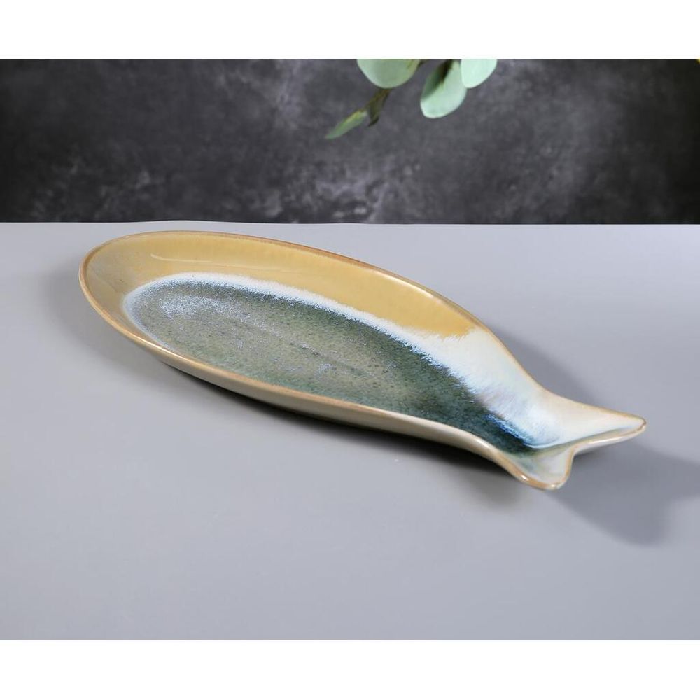 Блюдо овальное 41,5*18 см h3,5 см Fish Pearl Blue Frutti di Mare P.L. [1]