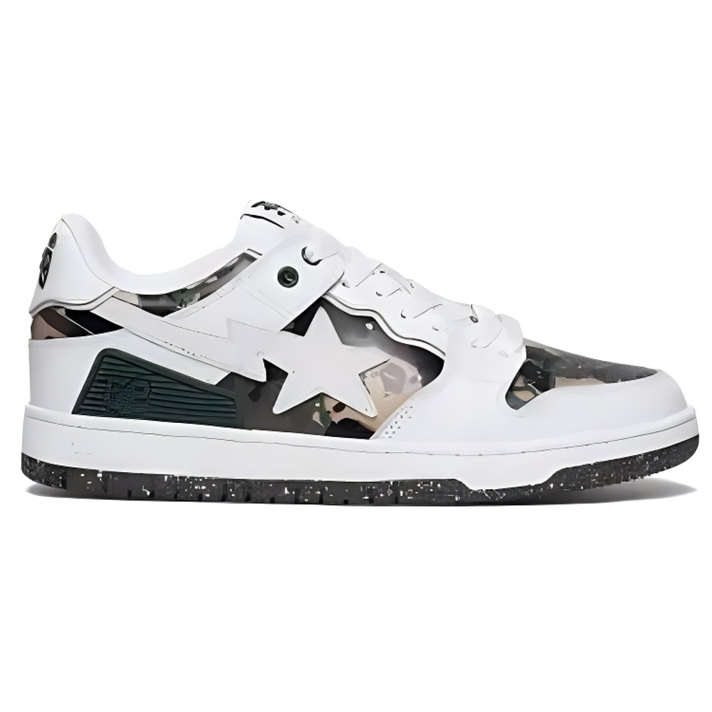 A Bathing Ape Bathing Ape Leather Panelled Sneakers