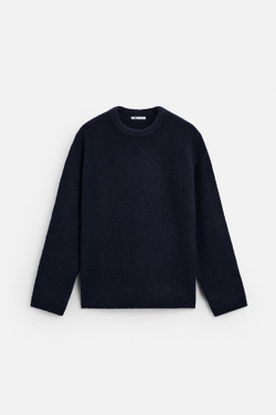 ZARA СВИТЕР ИЗ РЕЛЬЕФНОЙ ТКАНИ, МОРСКОЙ СИНИЙ