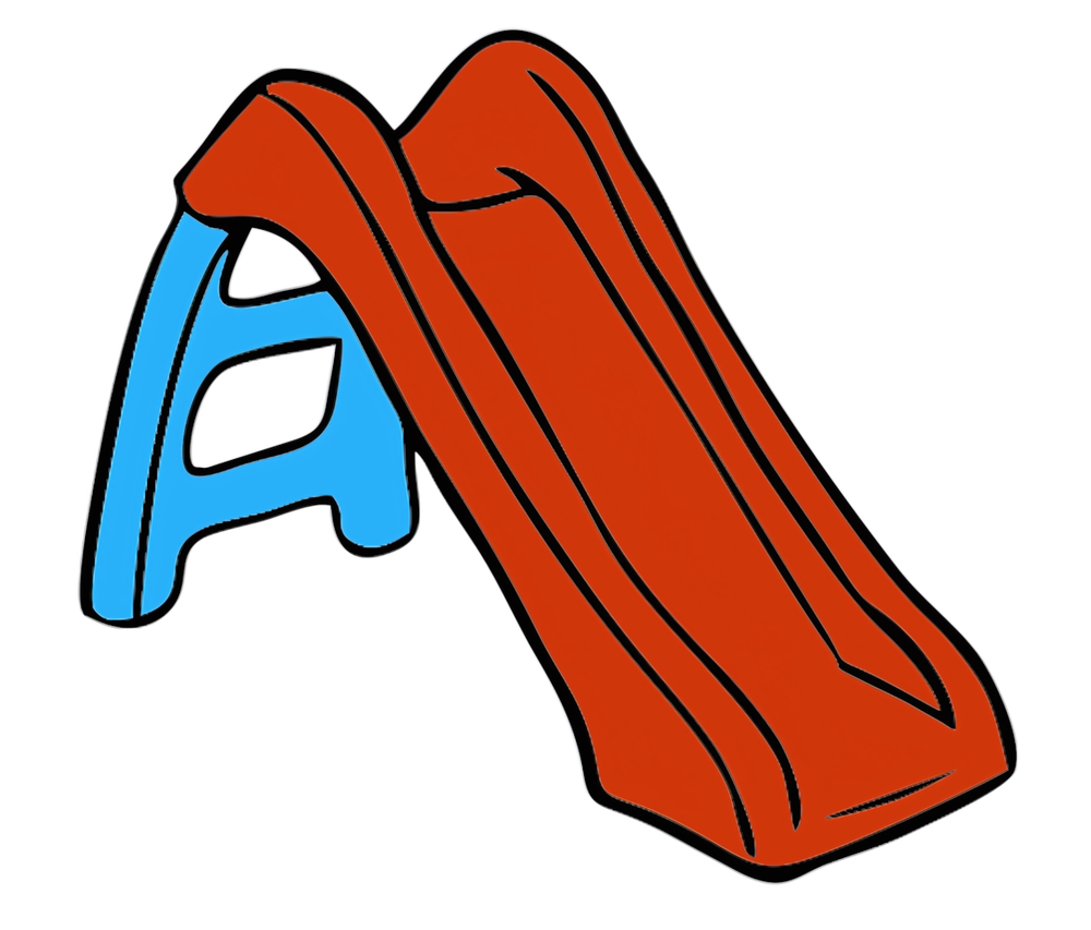 Горка детская 70 см, красный/голубой