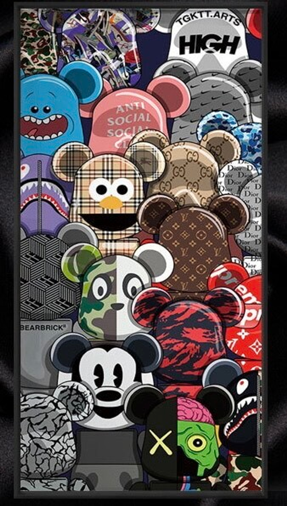 Картина Bearbrick много 50/100