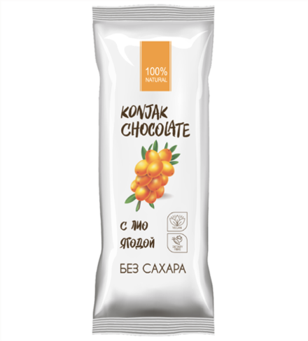 ШОКОЛАД БЕЗ САХАРА KONJAK CHOCOLATE ОБЛЕПИХОВЫЙ