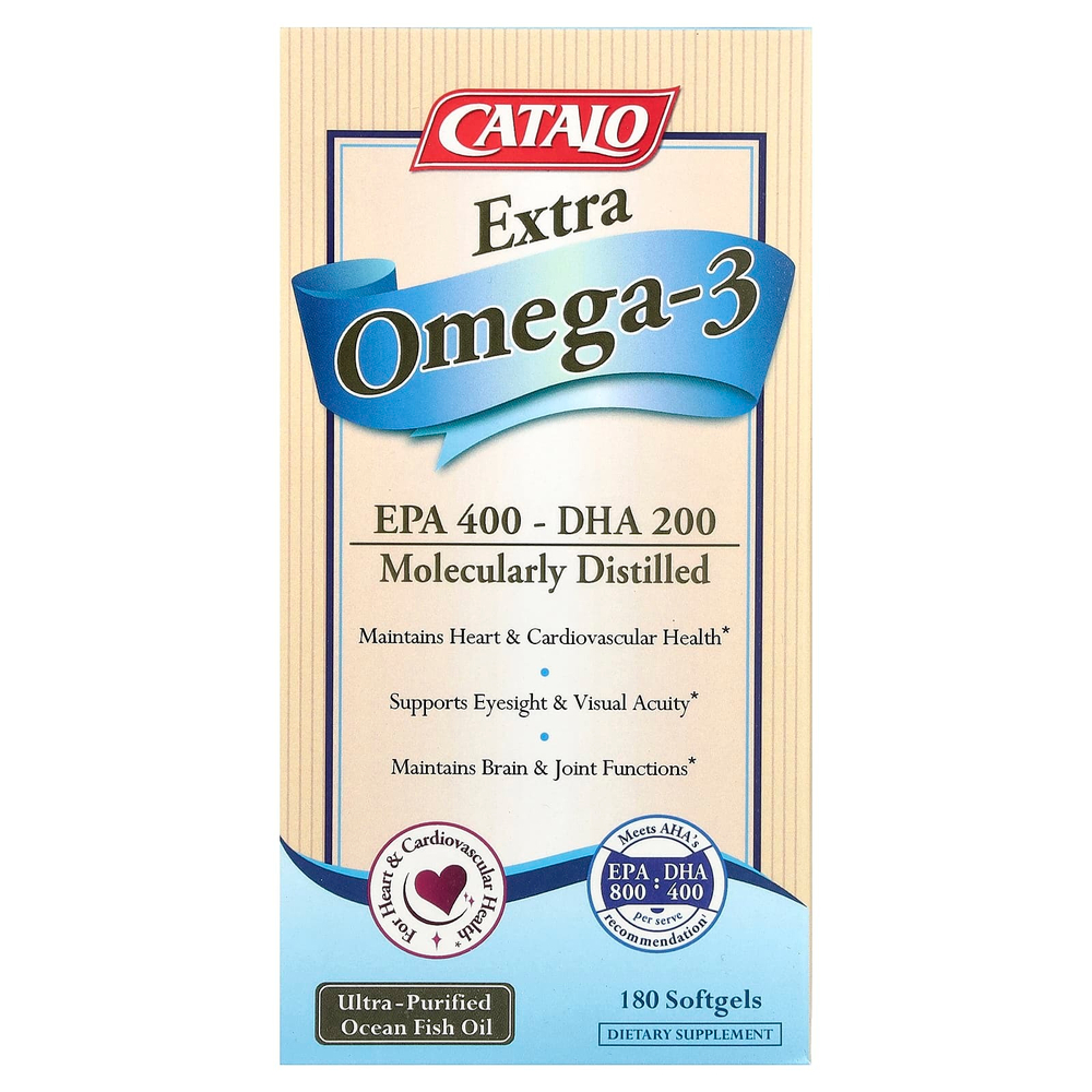 CATALO, Экстра омега-3, 180 капсул