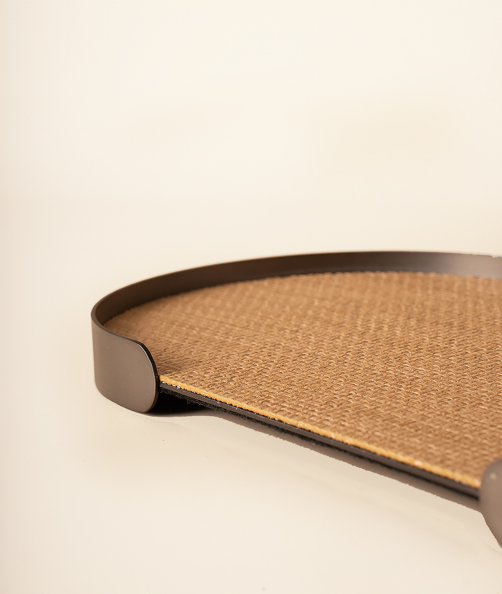 Поднос металлический овальный коричневый