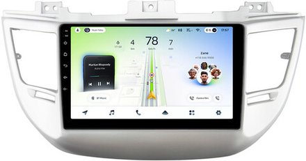 Магнитола для Hyundai Tucson 3 2015-2018 (без штатной КЗВ, рамка серебро) - Teyes CC4L монитор 9" IPS на Android 14, Snapdragon 662, CarPlay, 4G SIM-слот