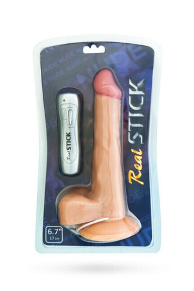 Реалистичный вибратор на присоске Real Stick 6,7''(7 режимов) (Цвет: телесный)