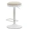 Барный табурет Zaib, 58-80 см, бежевый шенилл, белая ножка