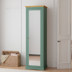 Шкаф для одежды, 58х41х179, Неаполь, распашной, с зеркалом, в прихожую, ванную, спальню, деревянный, зеленый, Dipriz