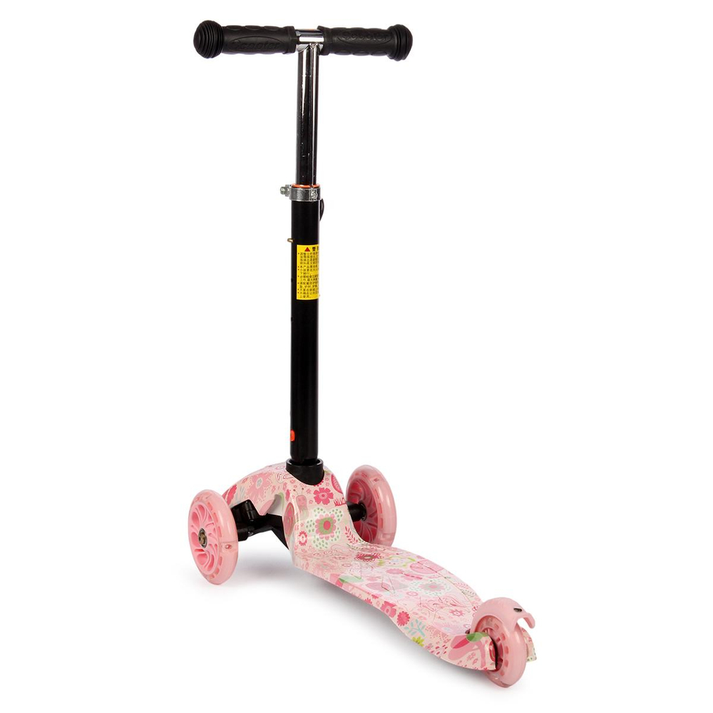 Самокат 3х кол, колеса PU со светом, ручка съемная на три положения, музыка, нагрузка до 50 кг, с-30