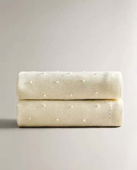 ZARA HOME ДЕТСКИЙ ПЛЕД С УЗОРОМ, ЭКРЮ