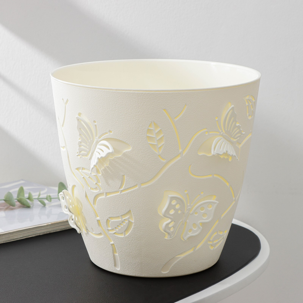 Горшок со вставкой Бабочка (Butterflies) ø22,5 h20,8 см v5,3л Песочно-белый