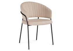 Стул на металлокаркасе Лео бежевый / черный