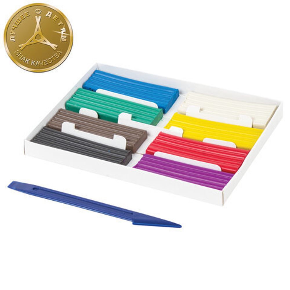 Пластилин классический ЮНЛАНДИЯ "ВЕСЕЛЫЙ ШМЕЛЬ", 8 цветов, 120 г, СО СТЕКОМ, 105720