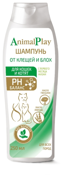 ANIMAL PLAY Шампунь для собак и щенков репеллентный 0,25 л