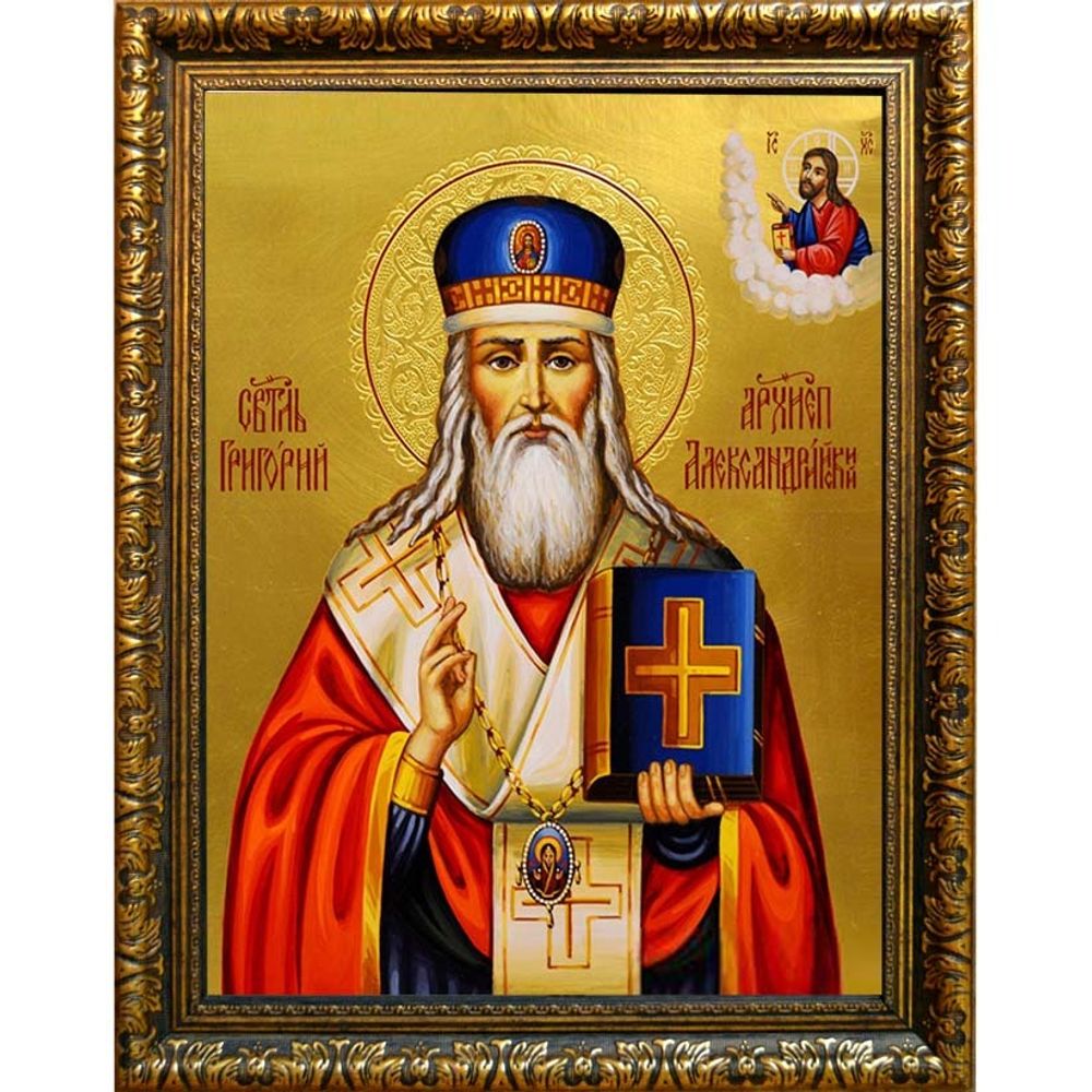 Григорий Александрийский, архиепископ святитель. Икона на холсте.