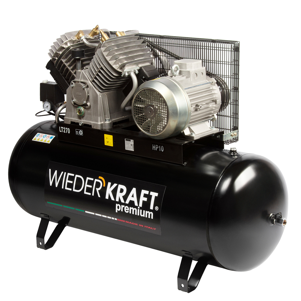 WDK-92712 Компрессор поршневой с ременным приводом:1300 л/мин, 7.5 КВт, 380 В, ресивер 270 л