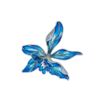 Брошь Fiore Luna Ирис циркон + эмаль с ручной росписью XR12394A4 BL/S
