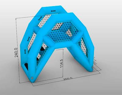 Надувная мини-лестница для бассейна из ПВХ, синий, 2,6*1,4*2,4 м