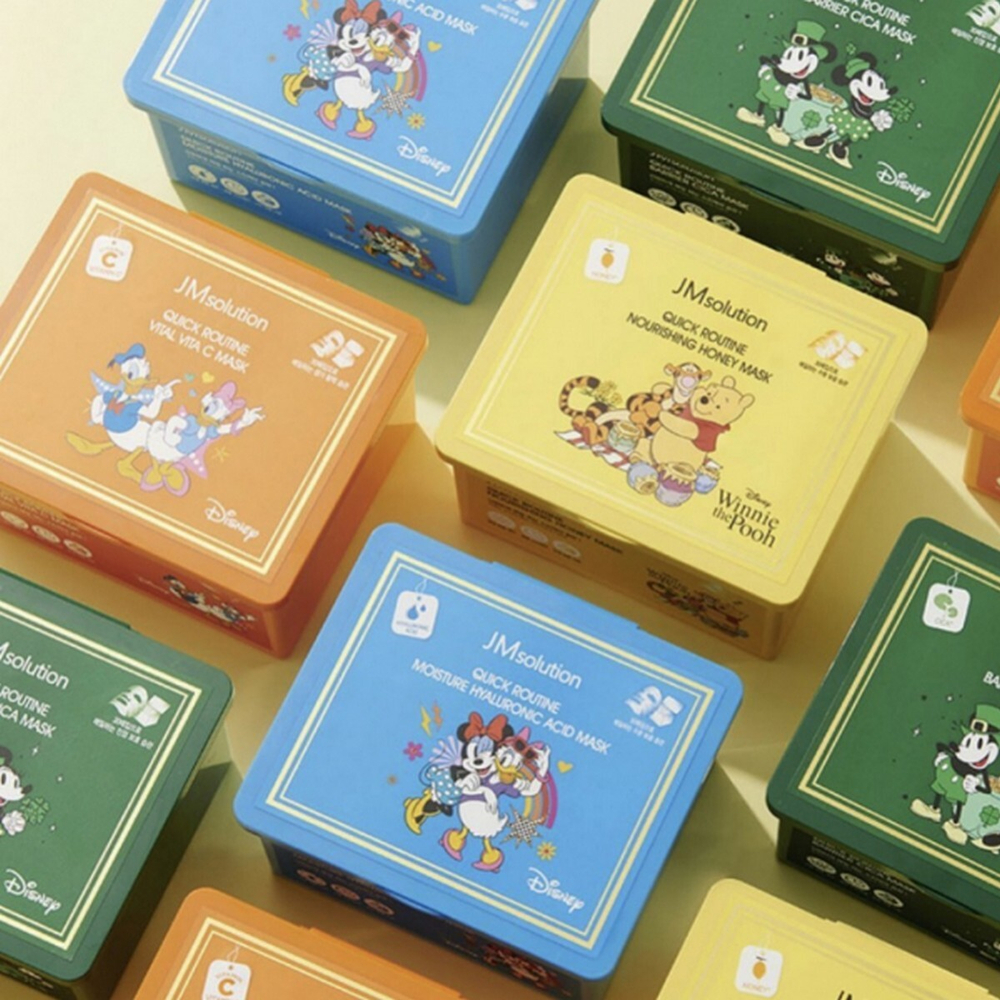 JMsolution Набор увлажняющих тканевых масок для лица / Disney Quick Routine Moisture Hyaluronic Acid Mask, 350 мл