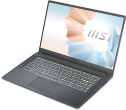 Ноутбук MSI Modern 15 A11SBL-453XRU Core i5 1135G7/8Gb/SSD512Gb/NVIDIA GeForce MX450 2Gb/15.6;/IPS/FHD (1920x1080)/Free DOS/dk.grey/WiFi/BT/Cam