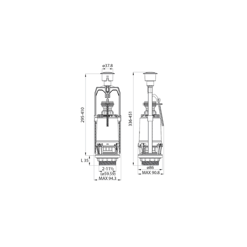 Арматура IDDIS F012400-0004 для бачка с нижним подводом одноуровневая