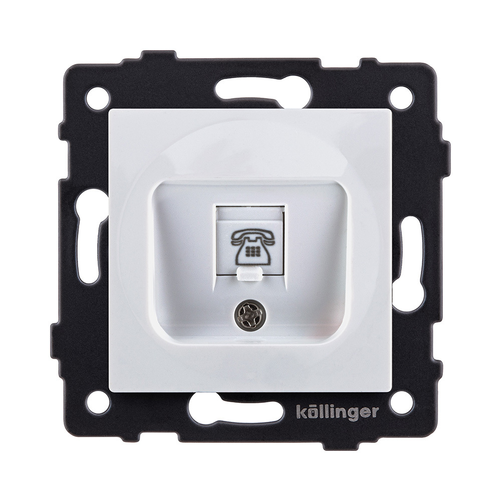 Розетка телефонная RJ11, белый Kollinger REA-009WH для Aspekt, Eleganz, Reflex