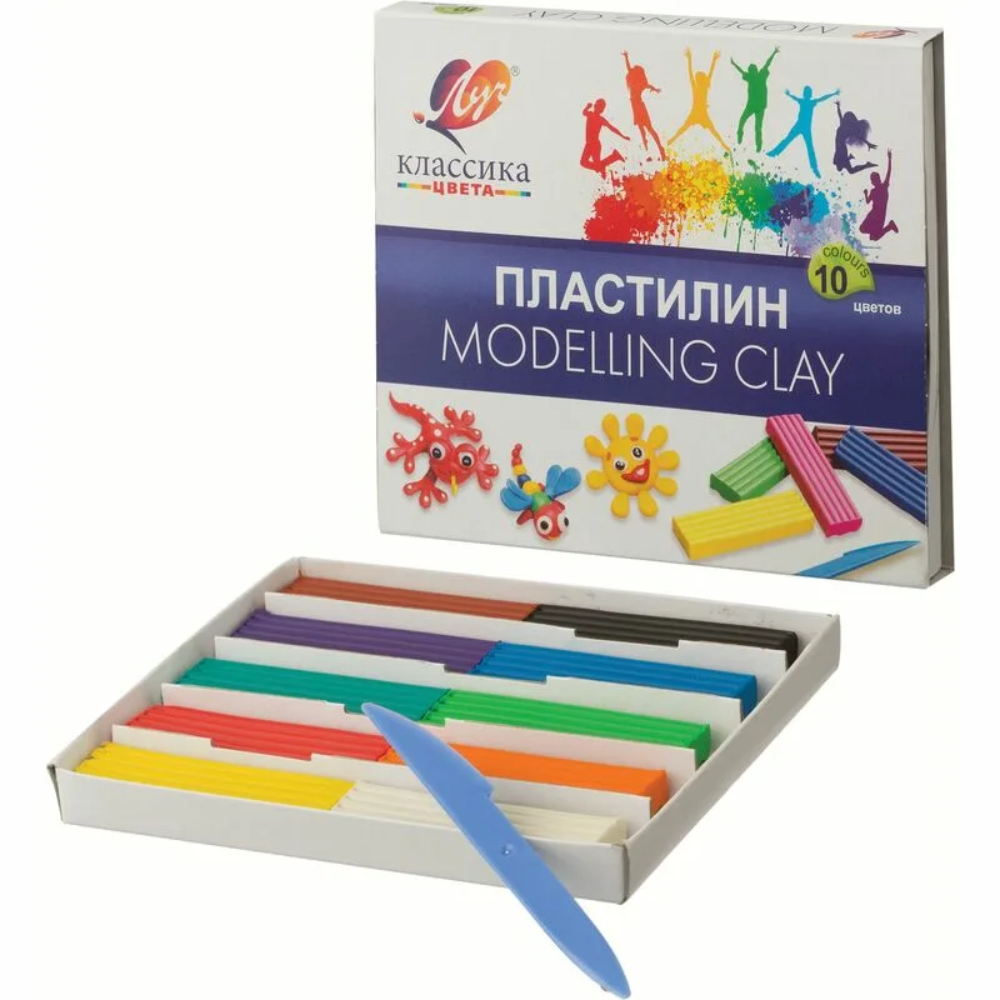 Пластилин Луч Классика цвета 10 цветов