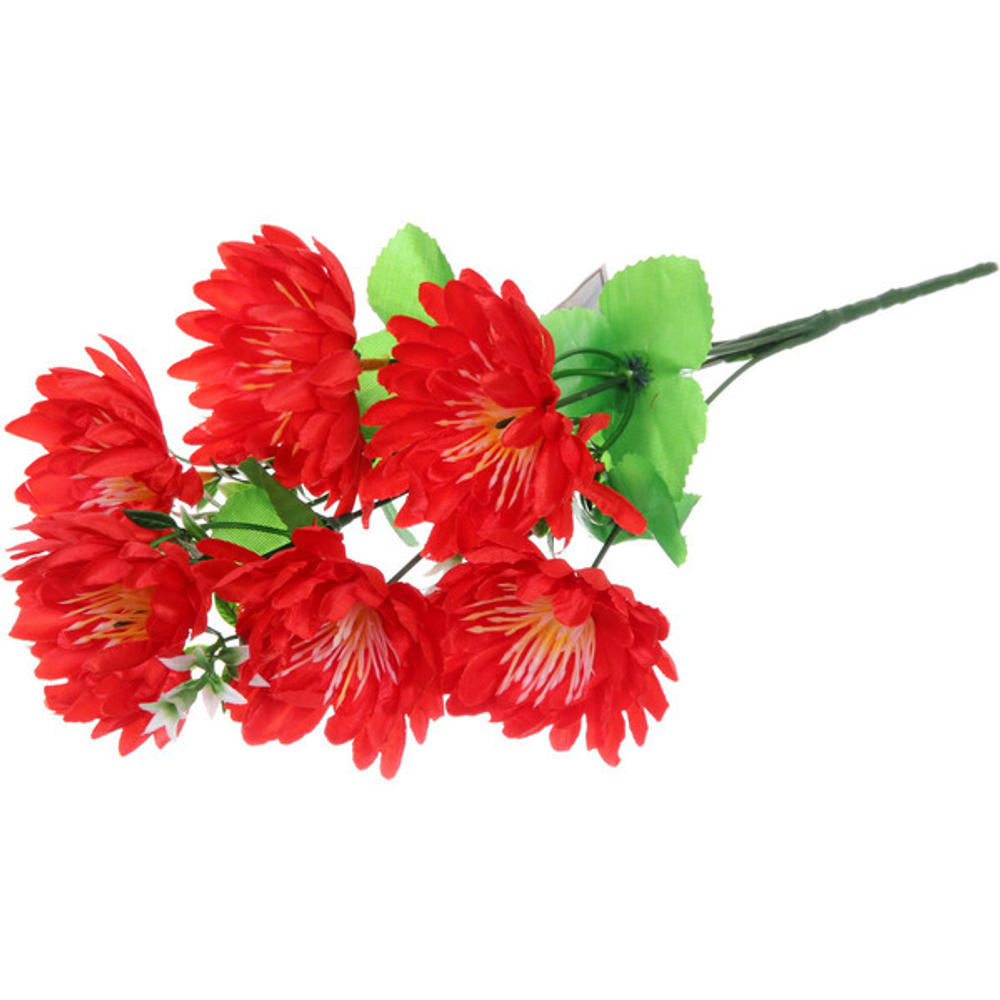 Цветы искусственные 30см «Цветочная фантазия» 6 цветков красные